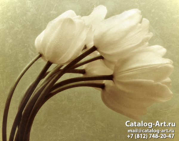 Натяжные потолки с фотопечатью - Белые цветы 19